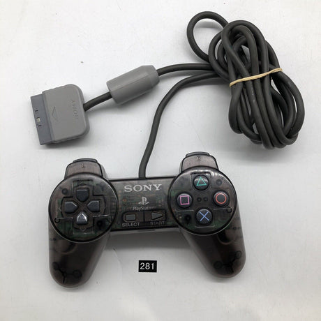 Sony PlayStation 1 PS1 Controller Genuine - Clear Black Limited Edition - Trippy Trades 