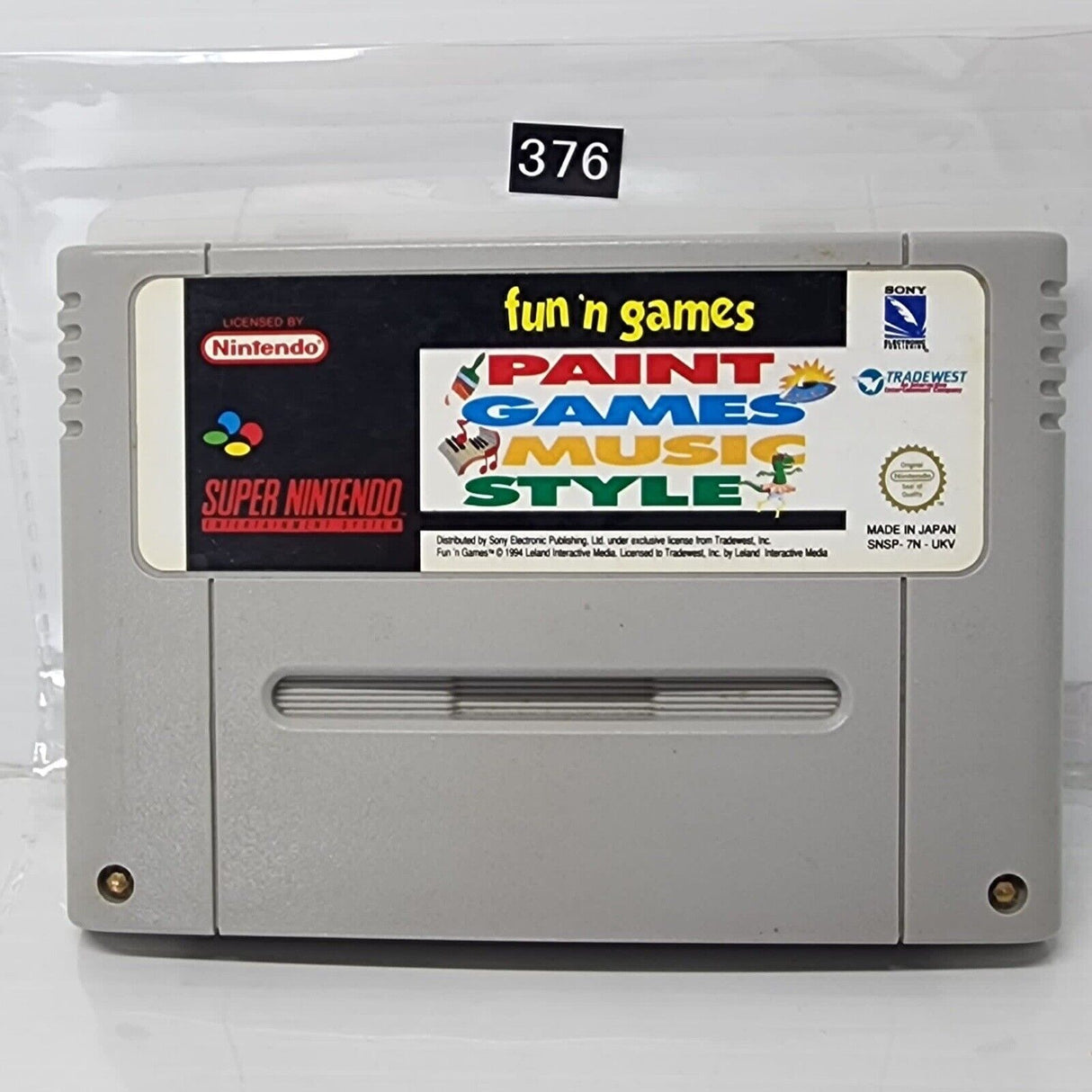 Fun’N Games Paint Games Music Style Super Nintendo SNES Game Cartridge PAL - Trippy Trades 