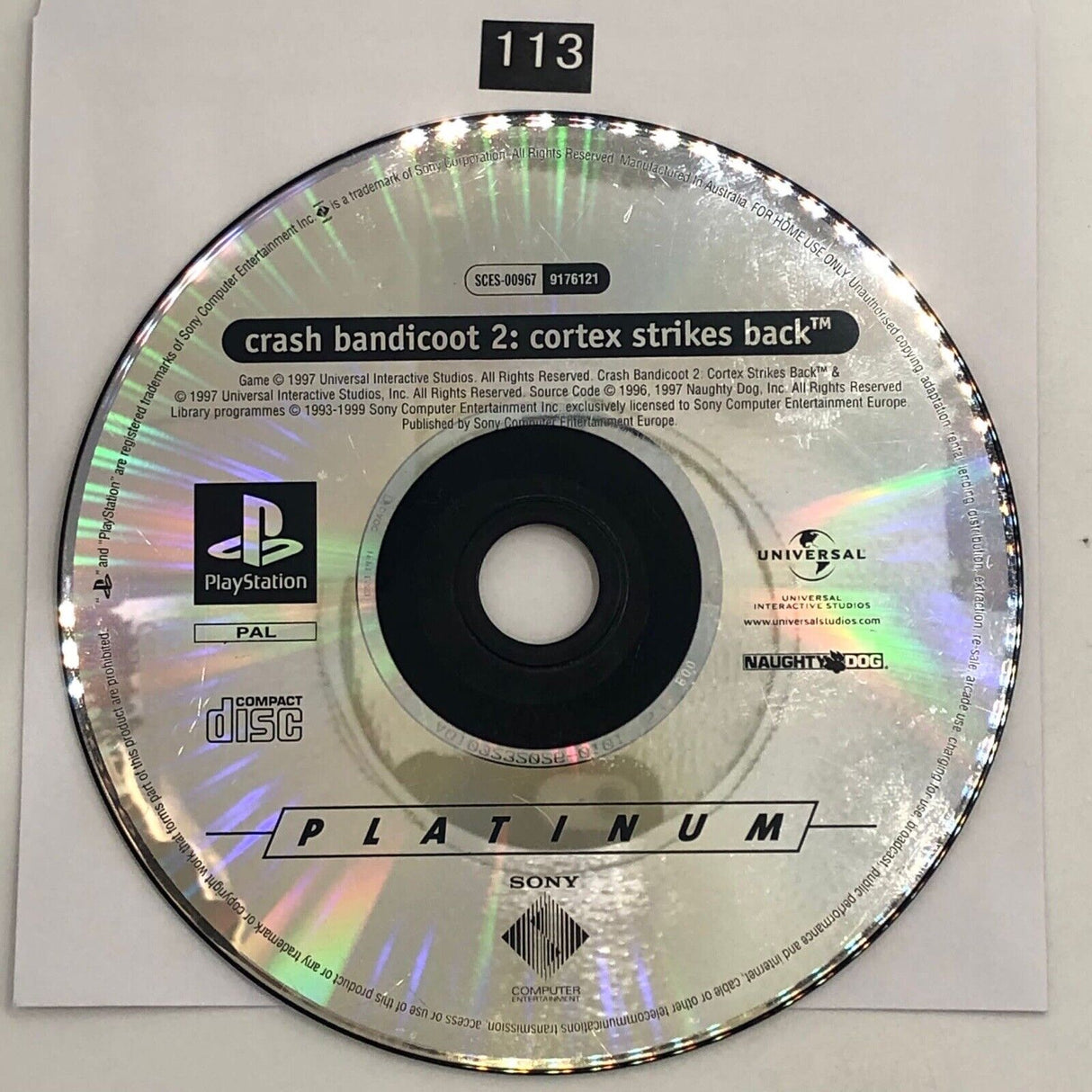 Crash Bandicoot 2 II Cortex Strikes Back PS1 Playstation 1 Game Disc Only oz113 - Trippy Trades 