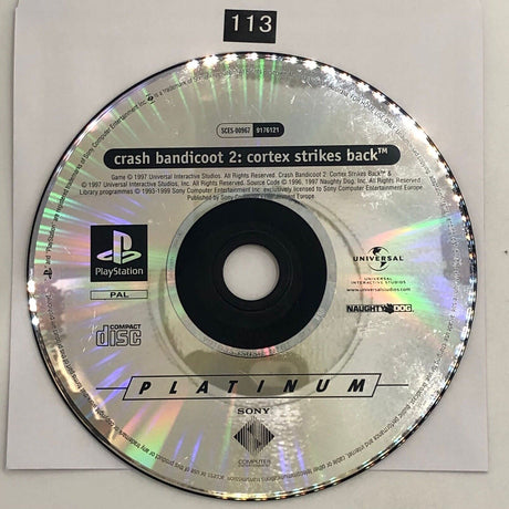 Crash Bandicoot 2 II Cortex Strikes Back PS1 Playstation 1 Game Disc Only oz113 - Trippy Trades 