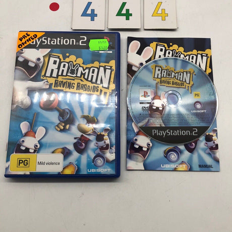 Rayman Raving Rabbids PS2 Playstation 2 Game + Manual PAL - Trippy Trades 