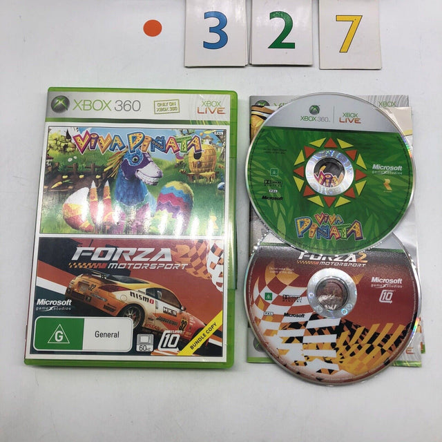 VIVA Pinata Party Animals + Forza 2 Motorsport Xbox 360 Game + Manual PAL - Trippy Trades 