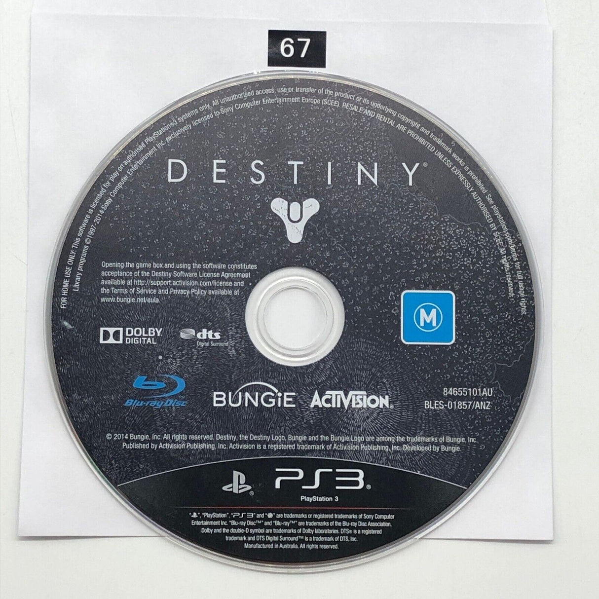 Destiny PS3 Playstation 3 Game Disc Only oz67 - Trippy Trades 