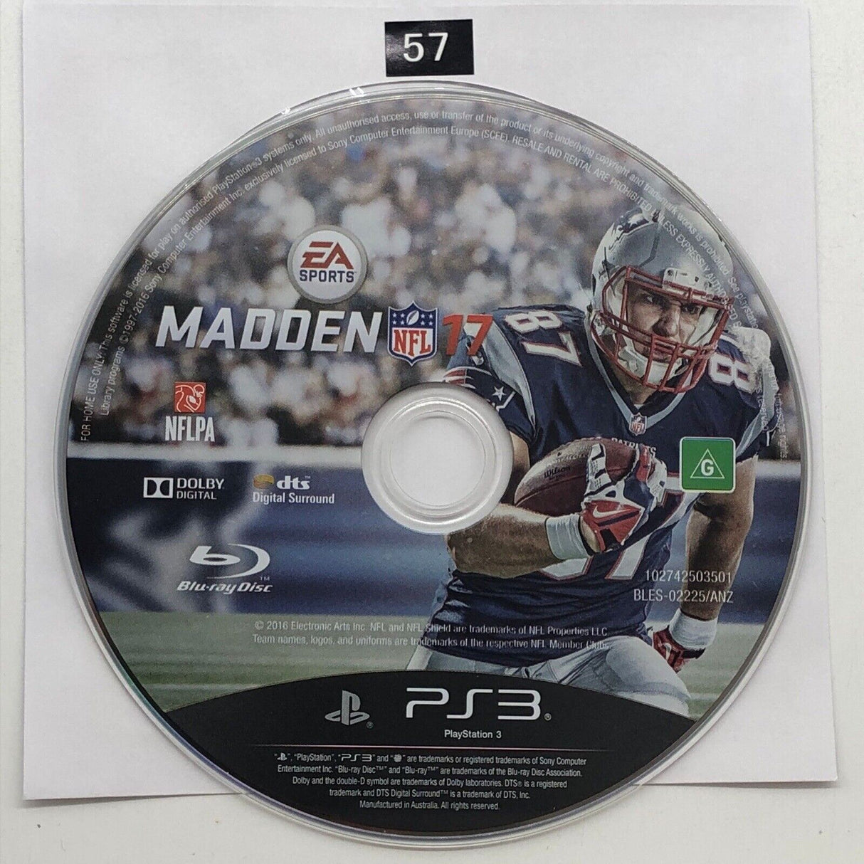 Madden NFL 17 PS3 Playstation 3 Game Disc Only oz57 - Trippy Trades 