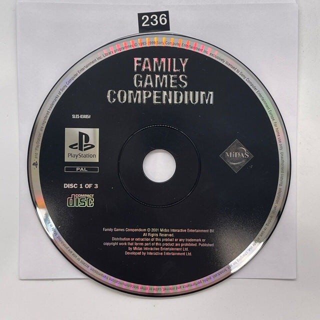 Family Games Compendium PS1 Playstation 1 Game Disc Only - Trippy Trades 