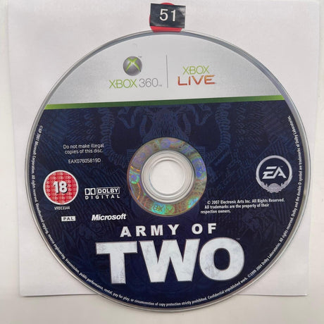 Army Of Two Xbox 360 Game Disc Only - Trippy Trades 