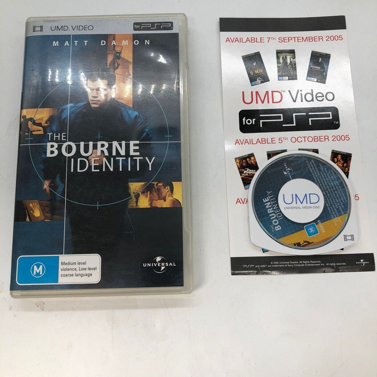 The Bourne Identity Matt Damon PSP Playstation Portable UMD Video Movie - Trippy Trades 