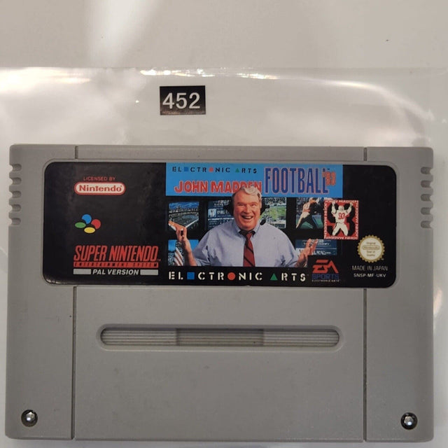 John Madden Football '93 Super Nintendo SNES Game Cartridge PAL - Trippy Trades 