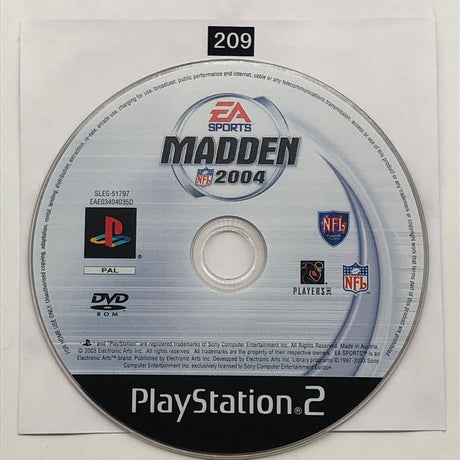 Madden NFL 2004 PS2 PlayStation 2 Game Disc Only oz209 - Trippy Trades 