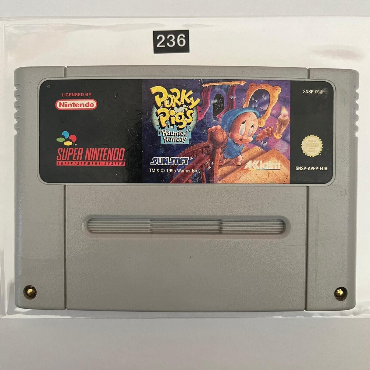 Porky Pig's Pigs Haunted Holiday Super Nintendo SNES game Cartridge PAL oz236 - Trippy Trades 