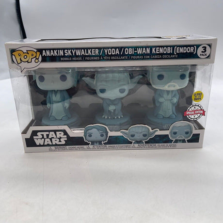 Star Wars Anakin Skywalker / Yodi / Obi-Wan Kenobi (Endor) 3 Pack Funko Pop Vinyl Figure - Trippy Trades 