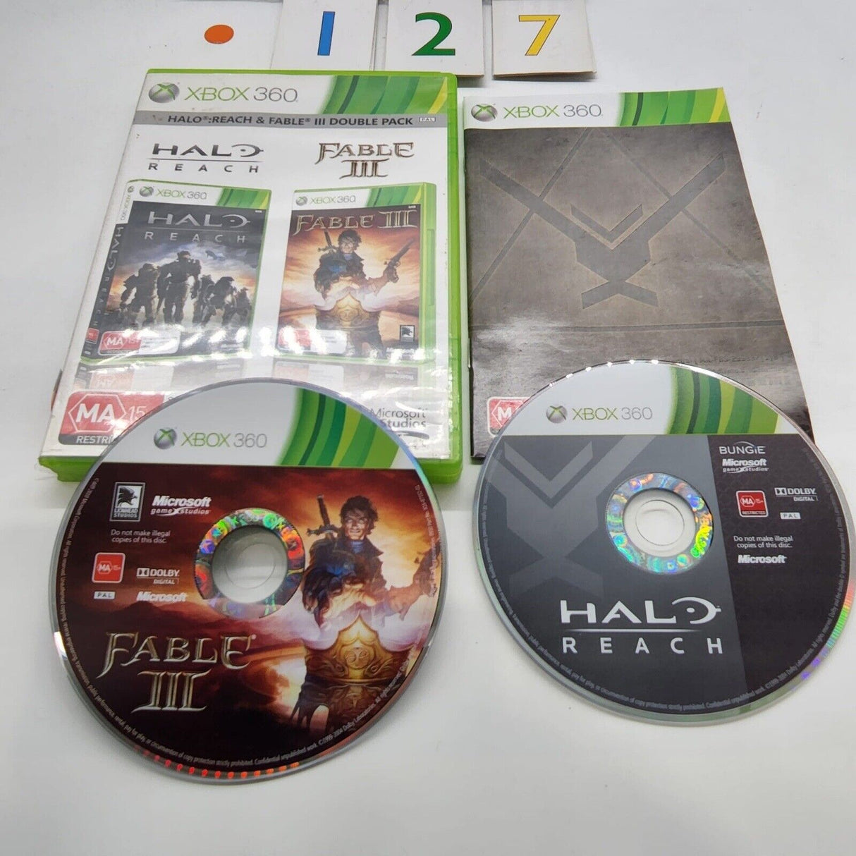 Halo Reach + Fable 3 III Xbox 360 Game + Manual PAL - Trippy Trades 