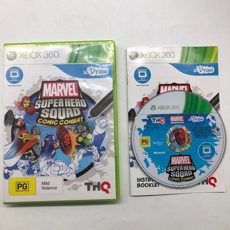 U Draw Marvel Super Hero Squad Comic Combat Xbox 360 Game + Manual PAL 24d3 - Trippy Trades 