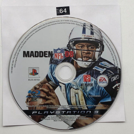 Madden NFL 08 PS3 Playstation 3 Game Disc Only oz64 - Trippy Trades 