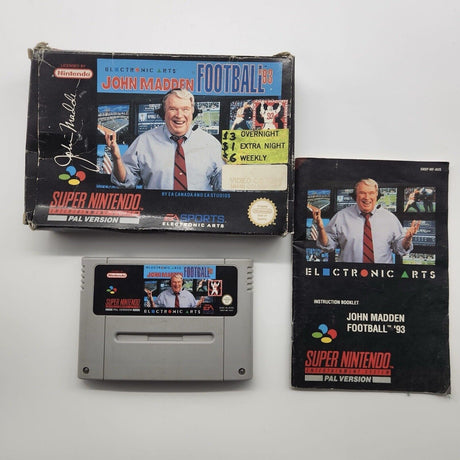 John Madden Football '93 Super Nintendo SNES Game Boxed + Manual PAL - Trippy Trades 